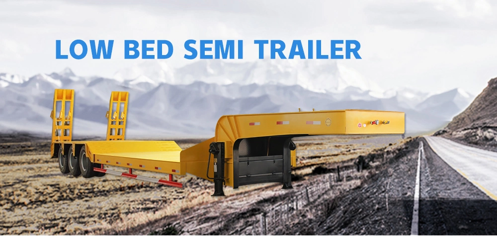 Low-Bed Semi-Trailer Manufactured in China Transport Industrial Equipment Factory Direct Sales Price