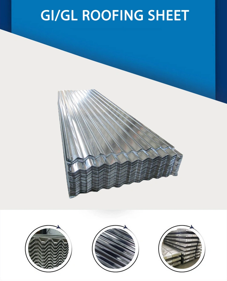 0.18mm~0.80mm Steel Roofing Sheet Corrugated Steel Sheet Zinc Coated Metal Iron Roofing Sheet for Building Roofing Material