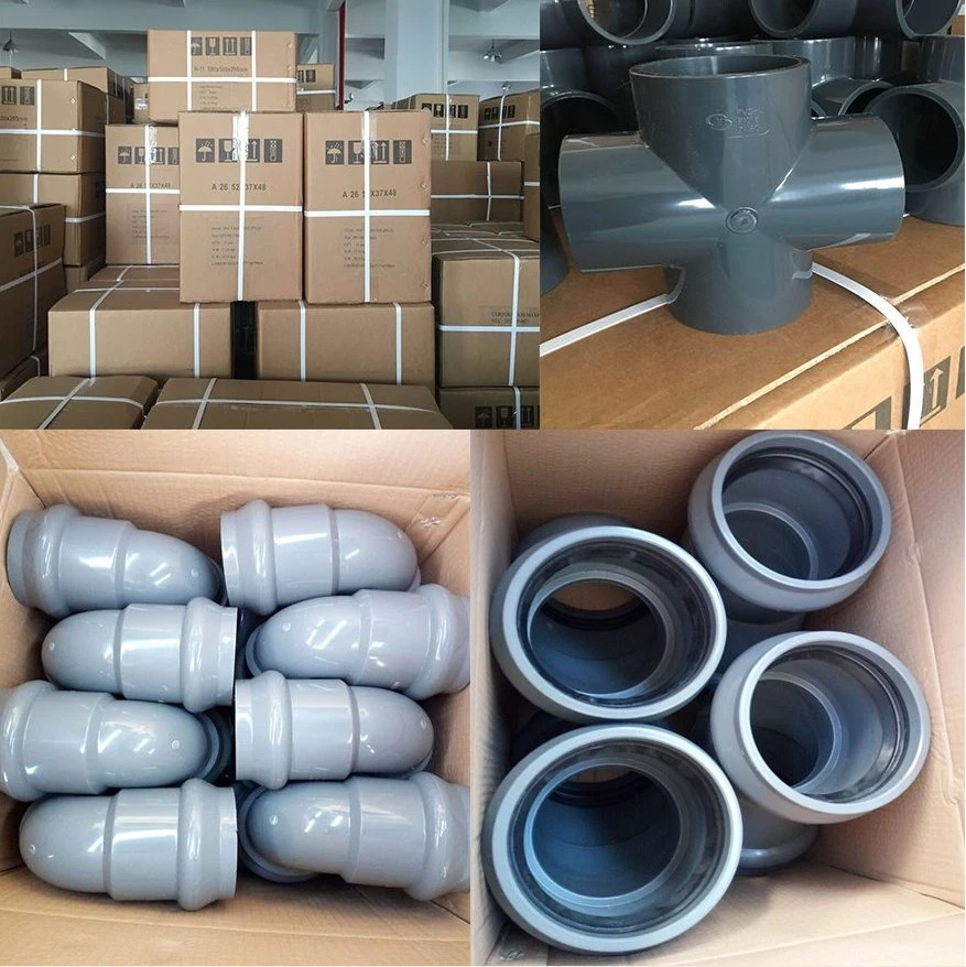 DIN Standard Pn10 Pn16 PVC Plastic UPVC CPVC Elbow Tee Industry Plumbing Pipe Fittings