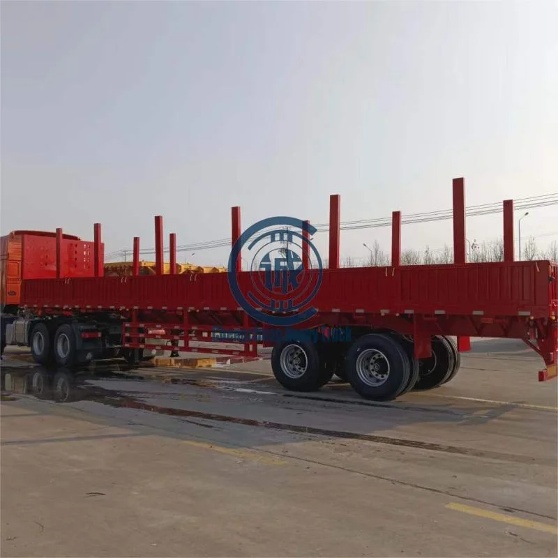 Newly Manufactured 2X 30-50 Tonnes Good Quality Heavy Load Disc Braking Side Wall Semi Trailer